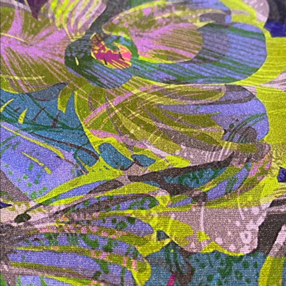 Soft Surroundings Leggings Purple Lime Green Tropical Floral Size SMALL - Picture 10 of 11
